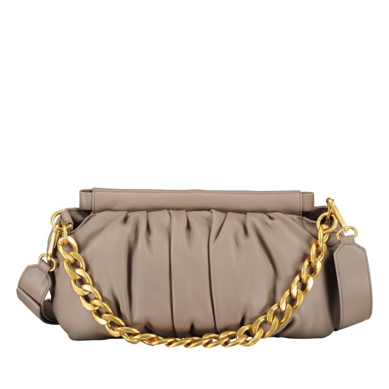 Umhängetasche / Clutch Soft Volume Lucy Silky Leather Taupe Brown, Farbe: taupe/khaki, Marke: Les Visionnaires, EAN: 4260711672019, Abmessungen in cm: 40.5x19x10, Bild 1 von 9