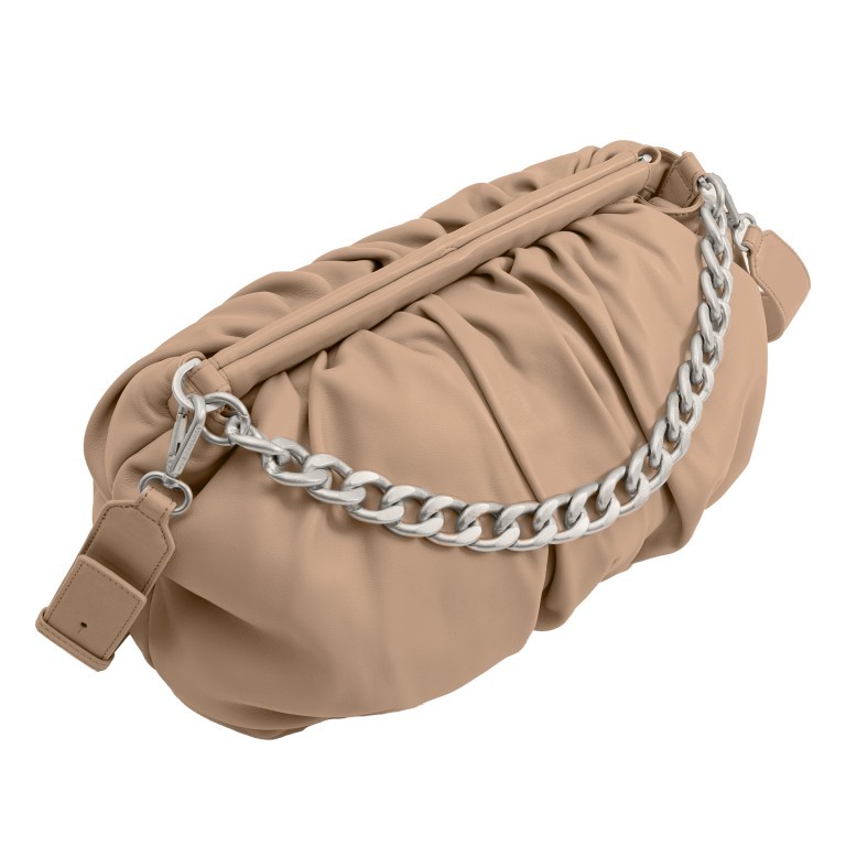 Umhängetasche / Clutch Soft Volume Emma Silky Leather Light Beige, Farbe: beige, Marke: Les Visionnaires, EAN: 4260711672170, Abmessungen in cm: 43x26x13, Bild 3 von 6