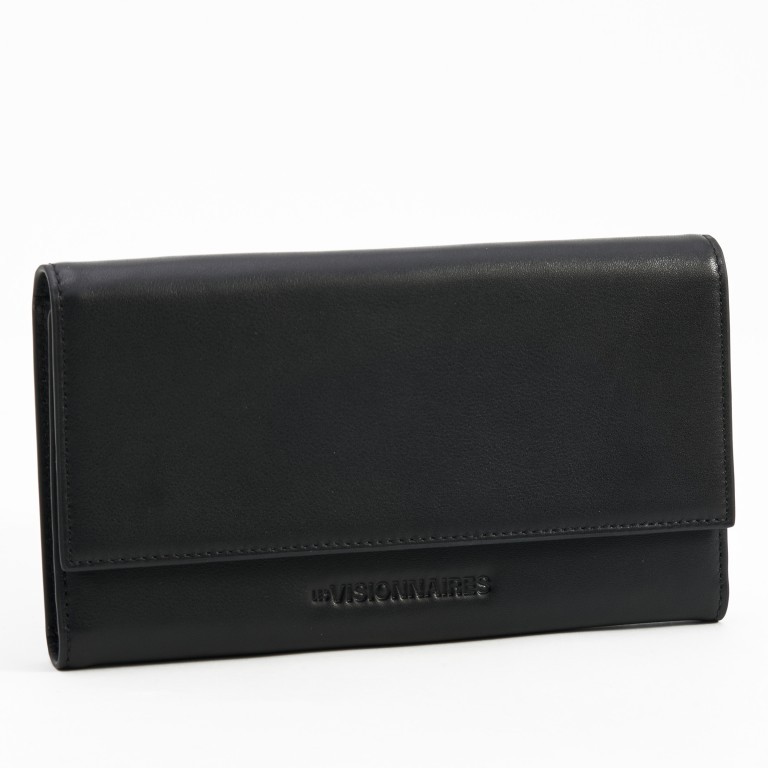 Geldbörse Maja Smooth Leather Black, Farbe: schwarz, Marke: Les Visionnaires, Abmessungen in cm: 23x15x5, Bild 2 von 3