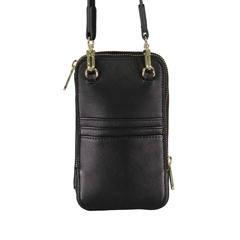 Handytasche / Geldbörse Saffiano Black, Farbe: schwarz, Marke: Guess, EAN: 7621826492973, Abmessungen in cm: 12x20x4.5, Bild 3 von 6