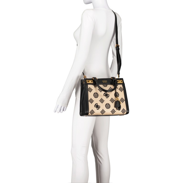 Handtasche Katey Natural Black, Farbe: schwarz, Marke: Guess, EAN: 0190231597667, Abmessungen in cm: 30x23.5x10.5, Bild 6 von 7