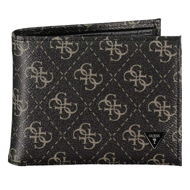 Geldbörse Vezzola Dark Black, Farbe: grau, Marke: Guess, EAN: 7621826494670, Abmessungen in cm: 12x9.5x2, Bild 1 von 5