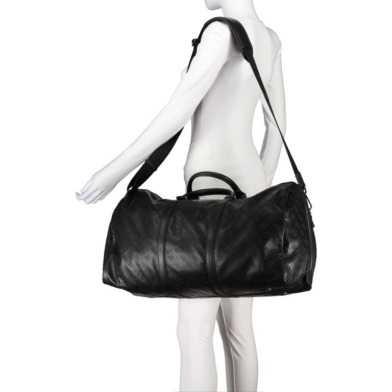 Reisetasche Escape Weekender Black, Farbe: schwarz, Marke: Guess, EAN: 7617076116615, Abmessungen in cm: 55x31x23, Bild 4 von 6
