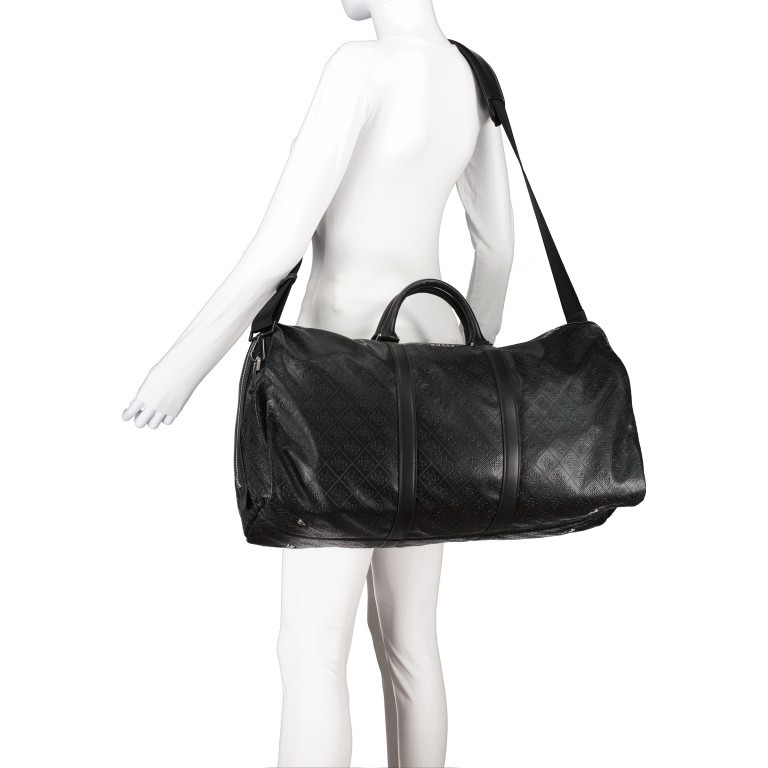 Reisetasche Escape Weekender Black, Farbe: schwarz, Marke: Guess, EAN: 7617076116615, Abmessungen in cm: 55x31x23, Bild 5 von 6