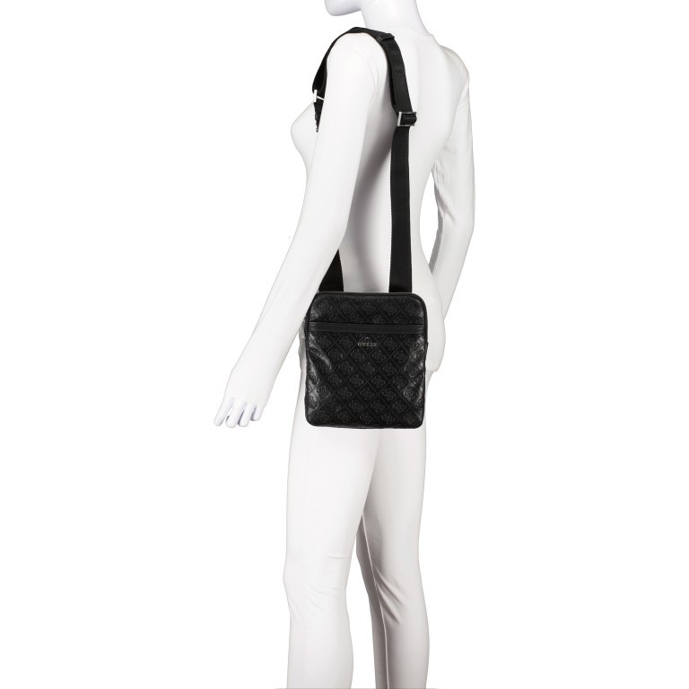 Umhängetasche Escape Black, Farbe: schwarz, Marke: Guess, EAN: 7617076116592, Abmessungen in cm: 20x23.5x2, Bild 4 von 7