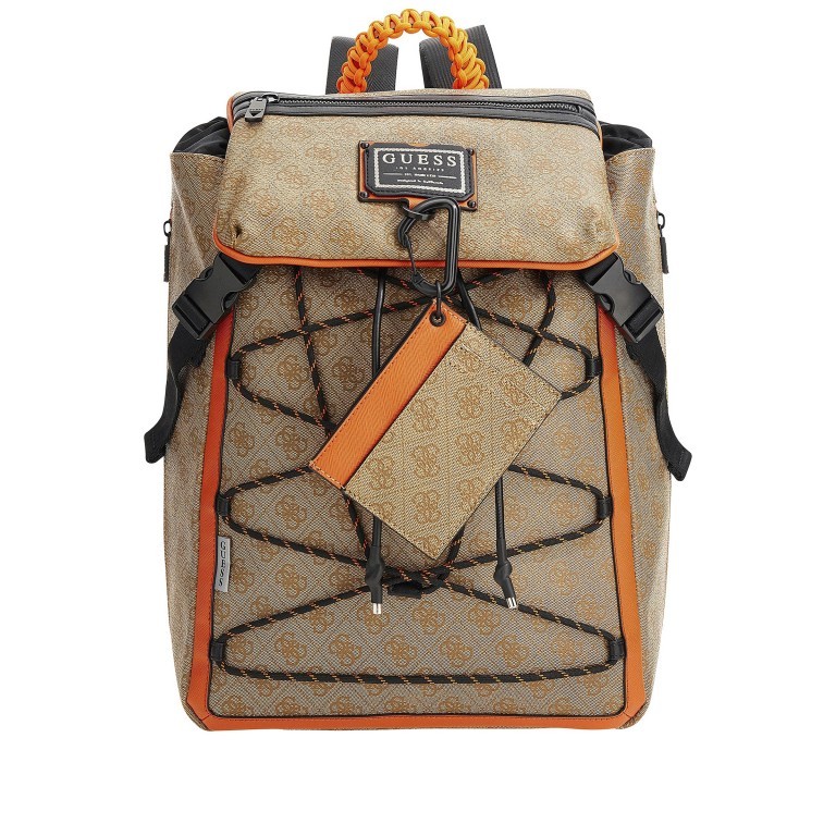 Rucksack Salameda mit Tablet- und Laptopfach Beige Orange, Farbe: braun, Marke: Guess, EAN: 7621826489904, Abmessungen in cm: 30x45x16, Bild 1 von 3