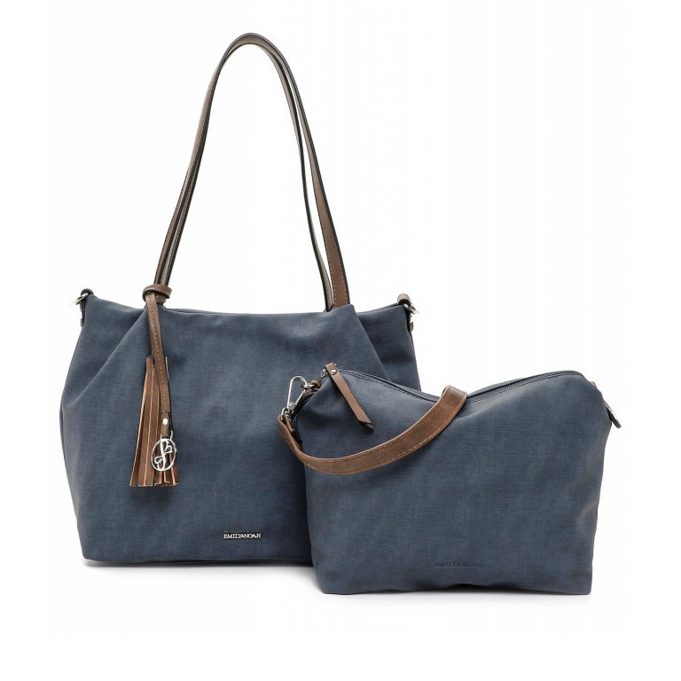 Shopper Elke Bag in Bag zweiteiliges Set Blue, Farbe: blau/petrol, Marke: Emily & Noah, EAN: 4049391336912, Bild 1 von 5