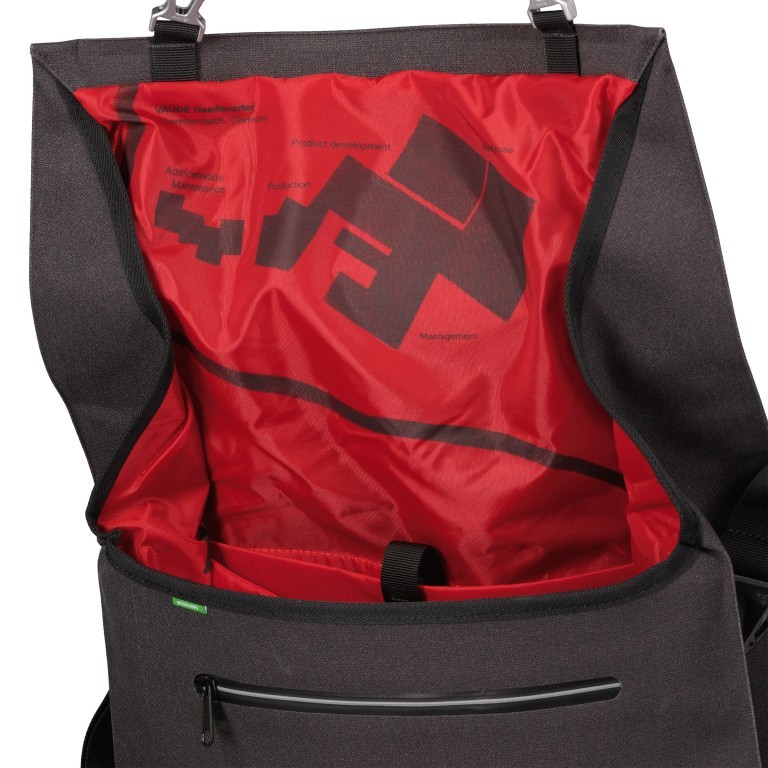 Fahrradtasche Made in Germany Bayreuth III mit Laptopfach 15 Zoll Phantom Black, Farbe: schwarz, Marke: Vaude, EAN: 4052285209643, Abmessungen in cm: 31x35x15, Bild 6 von 6