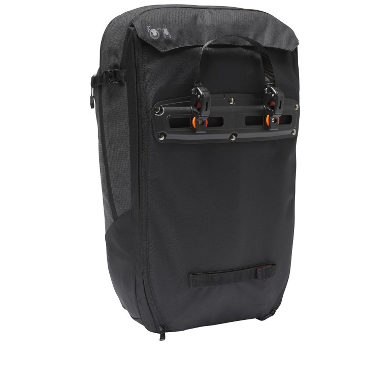 Fahrradtasche / Rucksack Cycle 28 II Luminum für Gepäckträger Black, Farbe: schwarz, Marke: Vaude, EAN: 4062218380349, Abmessungen in cm: 32x54x25, Bild 4 von 8