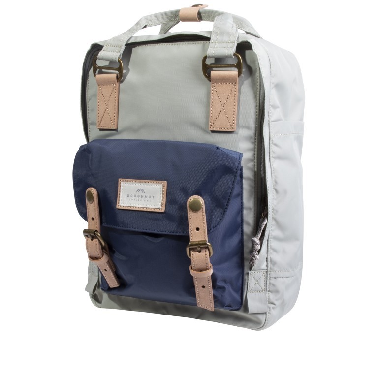 Rucksack Jungle Series Macaroon mit Laptopfach 13 Zoll Volumen 16 Liter Light Grey Navy, Farbe: grau, Marke: Doughnut, EAN: 4895222507477, Abmessungen in cm: 28x38x11, Bild 2 von 12