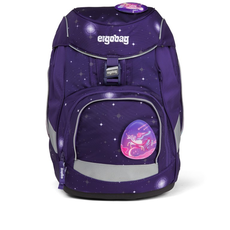 Schulranzen Pack Galaxy Glow Edition Set 6-teilig Modell 2022 Bärgasus, Farbe: flieder/lila, Marke: Ergobag, EAN: 4057081119325, Abmessungen in cm: 25x35x22, Bild 2 von 12