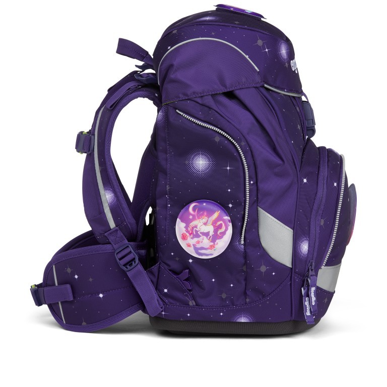 Schulranzen Pack Galaxy Glow Edition Set 6-teilig Modell 2022 Bärgasus, Farbe: flieder/lila, Marke: Ergobag, EAN: 4057081119325, Abmessungen in cm: 25x35x22, Bild 4 von 12