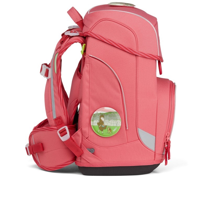 Schulranzen Cubo Eco Hero Edition Set 5-teilig Modell 2022 Lamas in Bärjamas, Farbe: rosa/pink, Marke: Ergobag, EAN: 4057081119684, Abmessungen in cm: 25x40x20, Bild 3 von 11