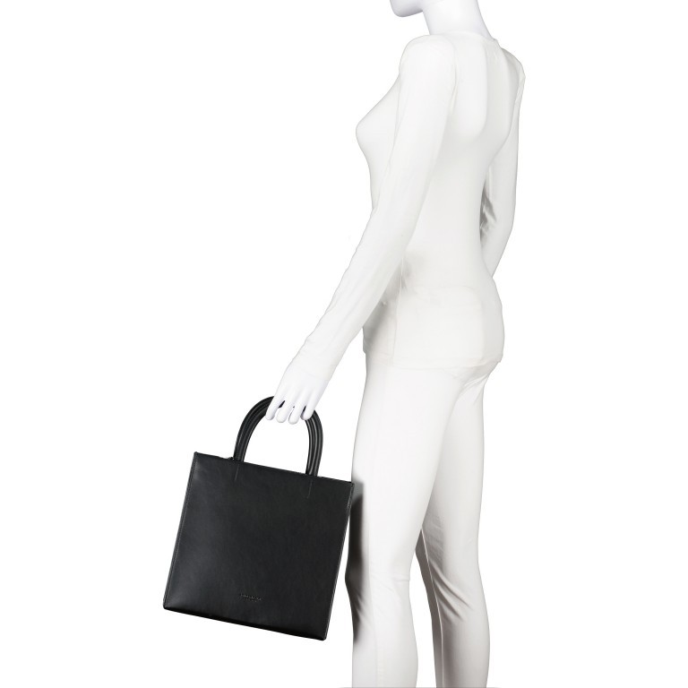 Handtasche Bente Paperbag Black Silver, Farbe: schwarz, Marke: Seidenfelt, EAN: 4251817617387, Abmessungen in cm: 33x31x13, Bild 3 von 6