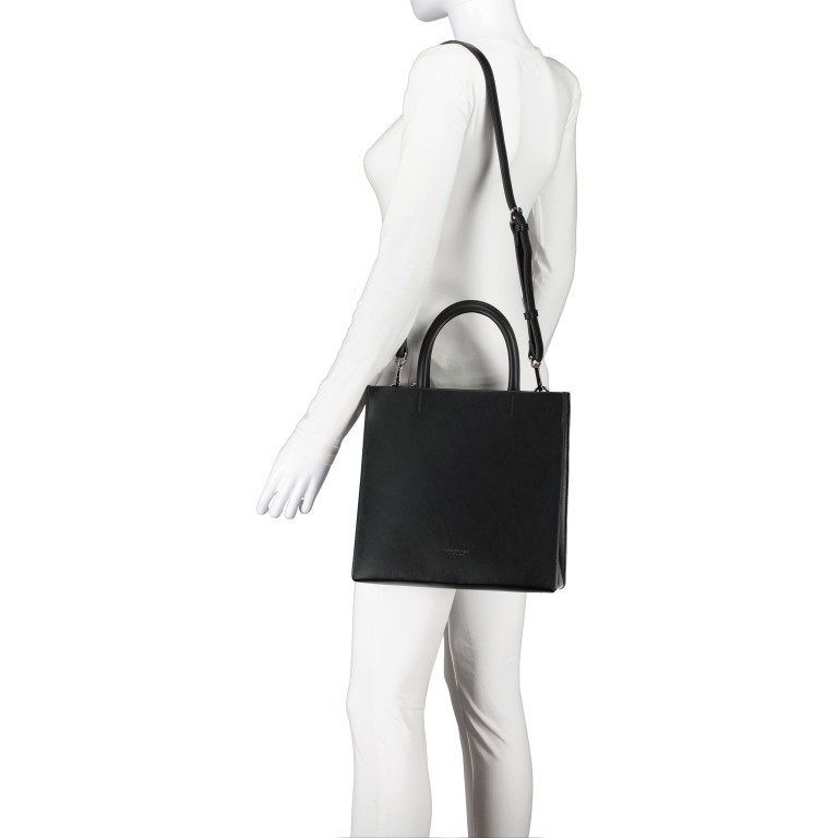 Handtasche Bente Paperbag Black Silver, Farbe: schwarz, Marke: Seidenfelt, EAN: 4251817617387, Abmessungen in cm: 33x31x13, Bild 4 von 6