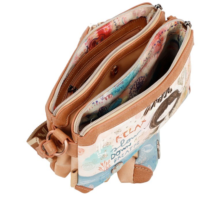 Umhängetasche Mediterranean Crossbody Bag Beige, Farbe: beige, Marke: Anekke, EAN: 8434172166400, Abmessungen in cm: 24x16x8, Bild 5 von 6