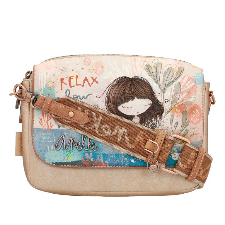 Umhängetasche Mediterranean Crossbody Bag Beige, Farbe: beige, Marke: Anekke, EAN: 8434172167001, Abmessungen in cm: 25x18x7, Bild 8 von 9