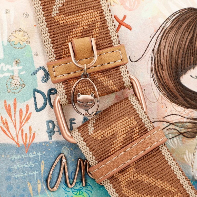 Umhängetasche Mediterranean Crossbody Bag Beige, Farbe: beige, Marke: Anekke, EAN: 8434172167001, Abmessungen in cm: 25x18x7, Bild 9 von 9