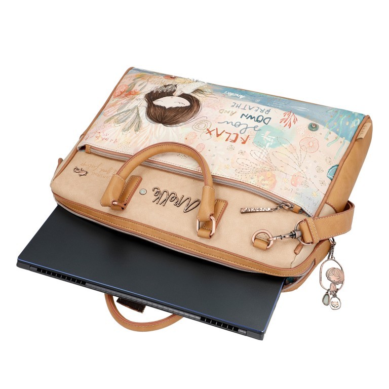 Aktentasche Mediterranean Briefcase Beige, Farbe: beige, Marke: Anekke, EAN: 8434172168701, Abmessungen in cm: 41x30x7, Bild 8 von 10