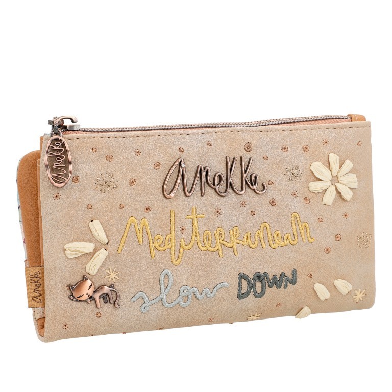 Geldbörse Mediterranean Wallet Beige, Farbe: beige, Marke: Anekke, EAN: 8434172174702, Abmessungen in cm: 18x10x2, Bild 2 von 8