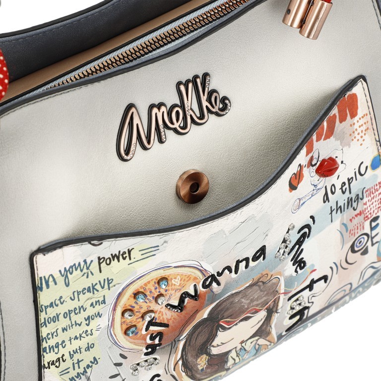 Handtasche Fun & Music Shorthandle Bag Hellblau, Farbe: blau/petrol, Marke: Anekke, EAN: 8434172156302, Abmessungen in cm: 34x280x14, Bild 11 von 11