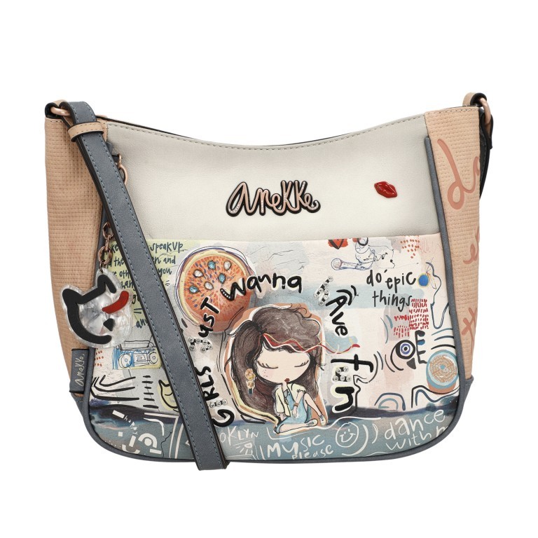 Umhängetasche Fun & Music Crossbody Bag Hellblau, Farbe: blau/petrol, Marke: Anekke, EAN: 8434172157309, Abmessungen in cm: 32x26x13, Bild 1 von 10