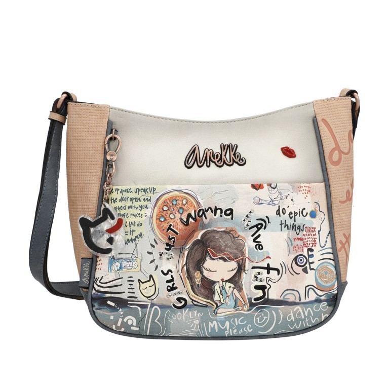 Umhängetasche Fun & Music Crossbody Bag Hellblau, Farbe: blau/petrol, Marke: Anekke, EAN: 8434172157309, Abmessungen in cm: 32x26x13, Bild 2 von 10