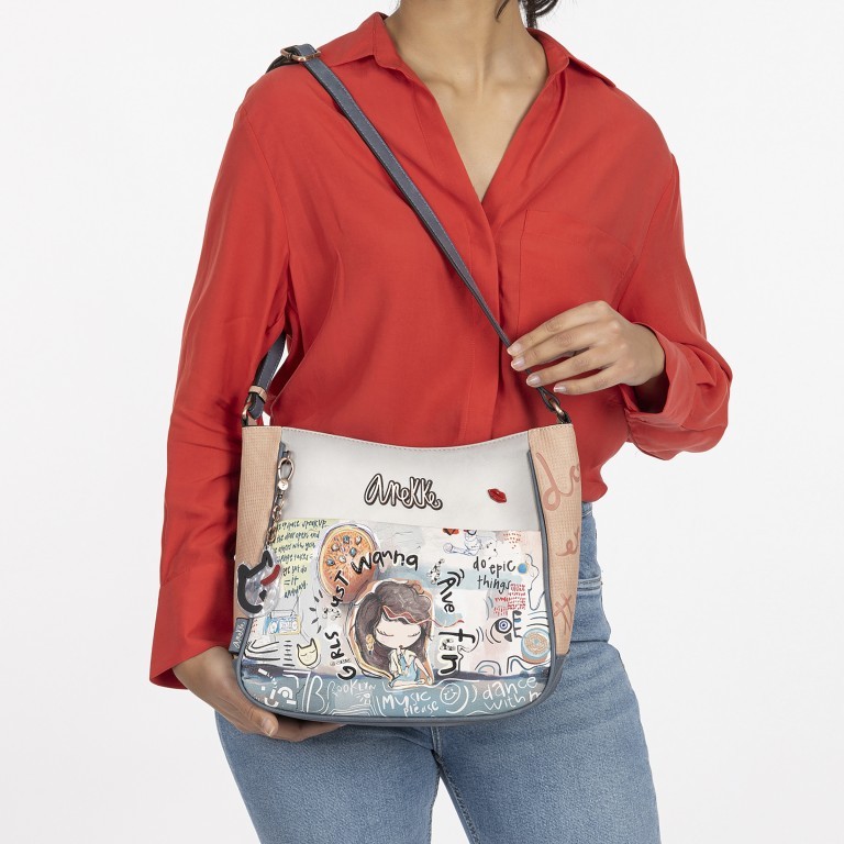 Umhängetasche Fun & Music Crossbody Bag Hellblau, Farbe: blau/petrol, Marke: Anekke, EAN: 8434172157309, Abmessungen in cm: 32x26x13, Bild 6 von 10