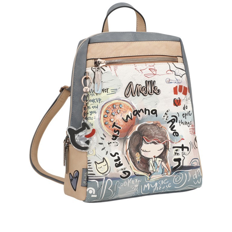 Rucksack Fun & Music Backpack Hellblau, Farbe: blau/petrol, Marke: Anekke, EAN: 8434172158405, Abmessungen in cm: 26x32x10, Bild 2 von 10