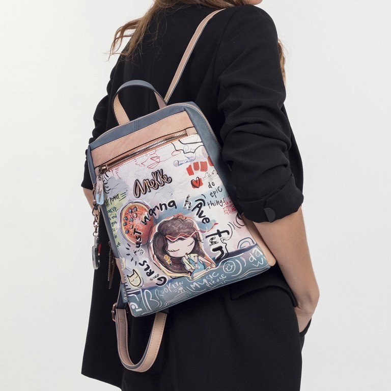 Rucksack Fun & Music Backpack Hellblau, Farbe: blau/petrol, Marke: Anekke, EAN: 8434172158405, Abmessungen in cm: 26x32x10, Bild 5 von 10