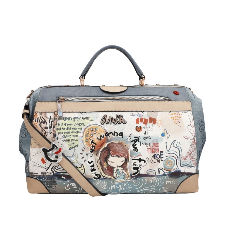 Reisetasche Fun & Music Travel Bag mit Bügelverschluss Hellblau, Farbe: blau/petrol, Marke: Anekke, EAN: 8434172159808, Abmessungen in cm: 49x30x21, Bild 1 von 10