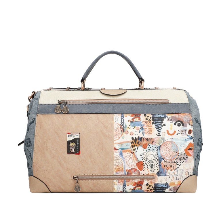 Reisetasche Fun & Music Travel Bag mit Bügelverschluss Hellblau, Farbe: blau/petrol, Marke: Anekke, EAN: 8434172159808, Abmessungen in cm: 49x30x21, Bild 4 von 10