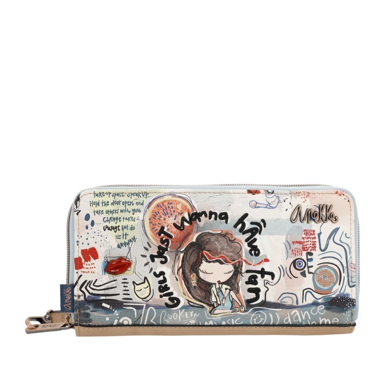 Geldbörse Fun & Music Wallet Hellblau, Farbe: blau/petrol, Marke: Anekke, EAN: 8434172161108, Abmessungen in cm: 20x10x2, Bild 1 von 12