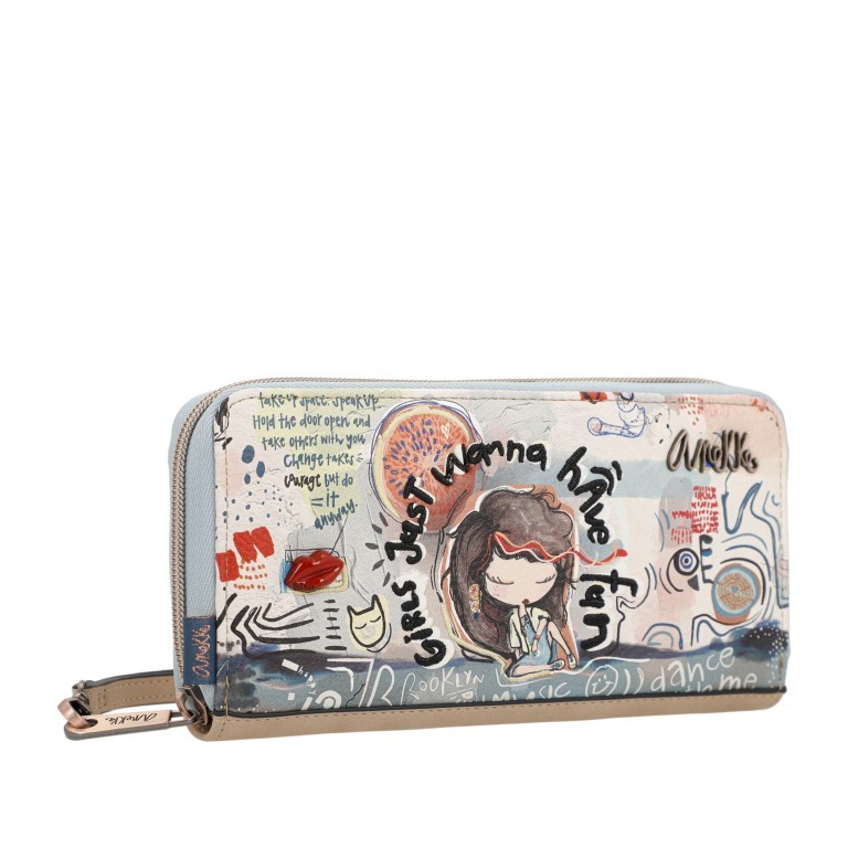 Geldbörse Fun & Music Wallet Hellblau, Farbe: blau/petrol, Marke: Anekke, EAN: 8434172161108, Abmessungen in cm: 20x10x2, Bild 3 von 12