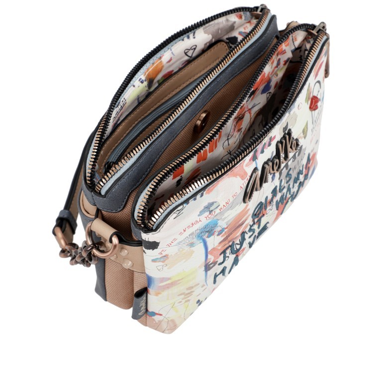 Umhängetasche Fun & Music Crossover Bag Beige, Farbe: bunt, Marke: Anekke, EAN: 8434172161900, Abmessungen in cm: 23x16x8, Bild 7 von 8