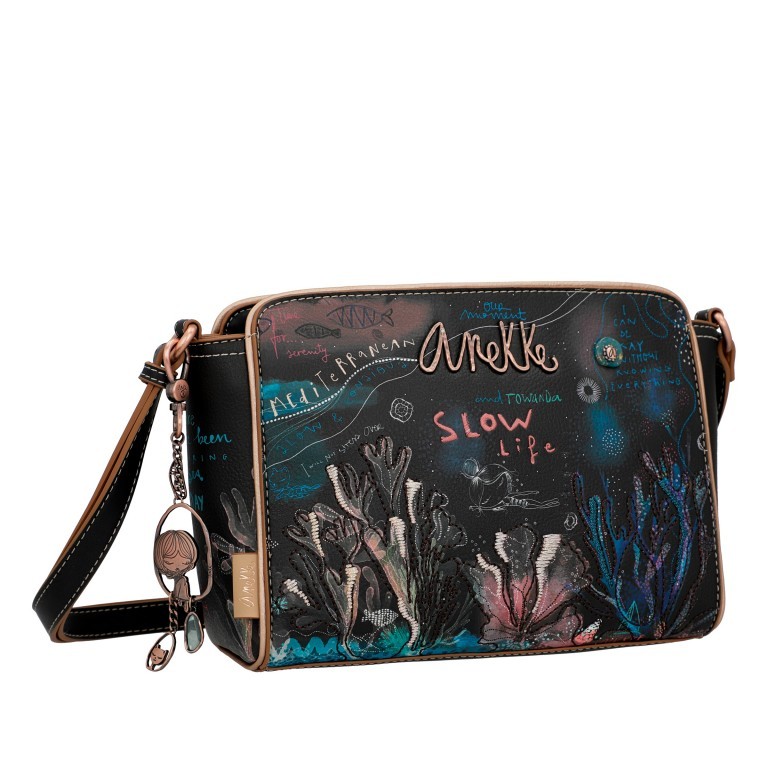 Umhängetasche Mediterranean Crossbody Bag Schwarz, Farbe: schwarz, Marke: Anekke, EAN: 8434172175303, Abmessungen in cm: 26x19x9, Bild 3 von 7