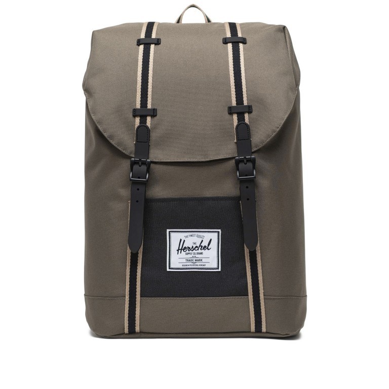 Rucksack Retreat Rubber Straps Volumen 18 Liter Bungee Cord Black, Farbe: braun, Marke: Herschel, EAN: 0828432544820, Abmessungen in cm: 34x46x12, Bild 1 von 5