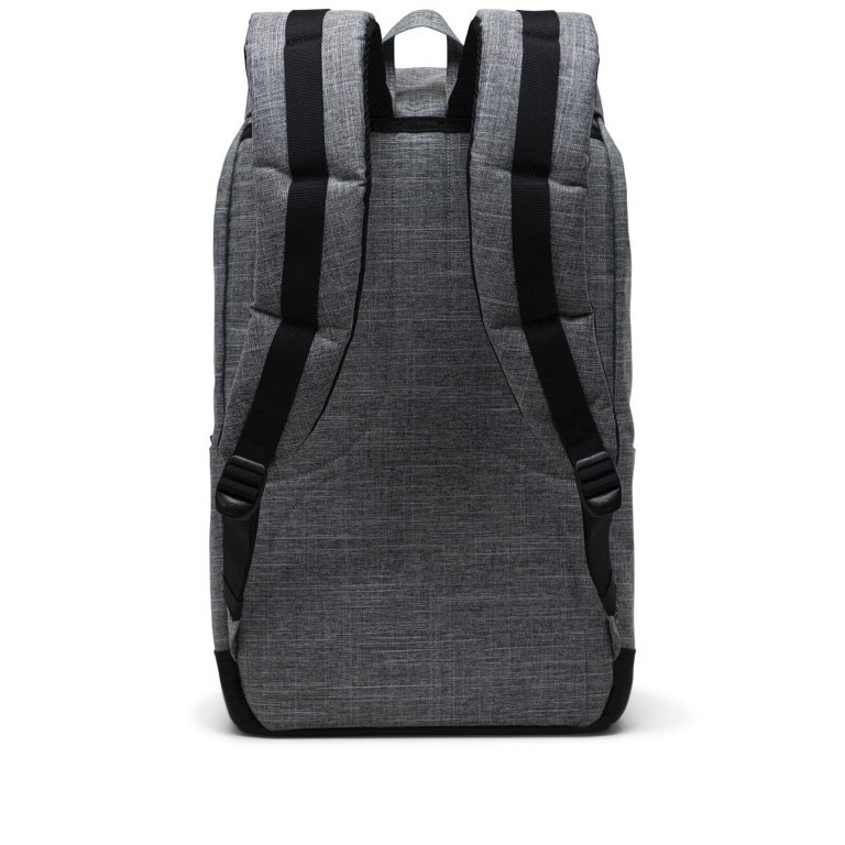 Rucksack Little America Eco Rubber Straps Volumen 23 Liter Raven Crosshatch, Farbe: schwarz, Marke: Herschel, EAN: 0828432551378, Abmessungen in cm: 28x50x17, Bild 4 von 6
