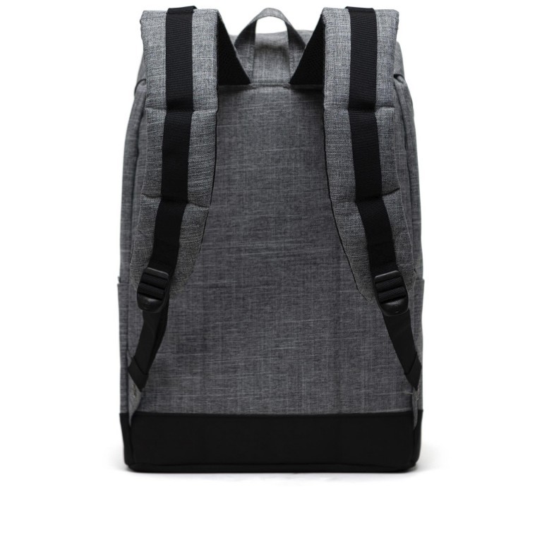 Rucksack Retreat Eco Rubber Straps Volumen 18 Liter Raven Crosshatch, Farbe: schwarz, Marke: Herschel, EAN: 0828432551354, Abmessungen in cm: 34x46x12, Bild 4 von 6