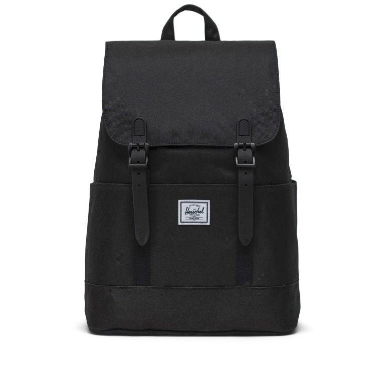 Rucksack Retreat Small Eco Rubber Straps Volumen 14.5 Liter Black Black, Farbe: schwarz, Marke: Herschel, EAN: 0828432551286, Abmessungen in cm: 27.9x41.9x14, Bild 1 von 6