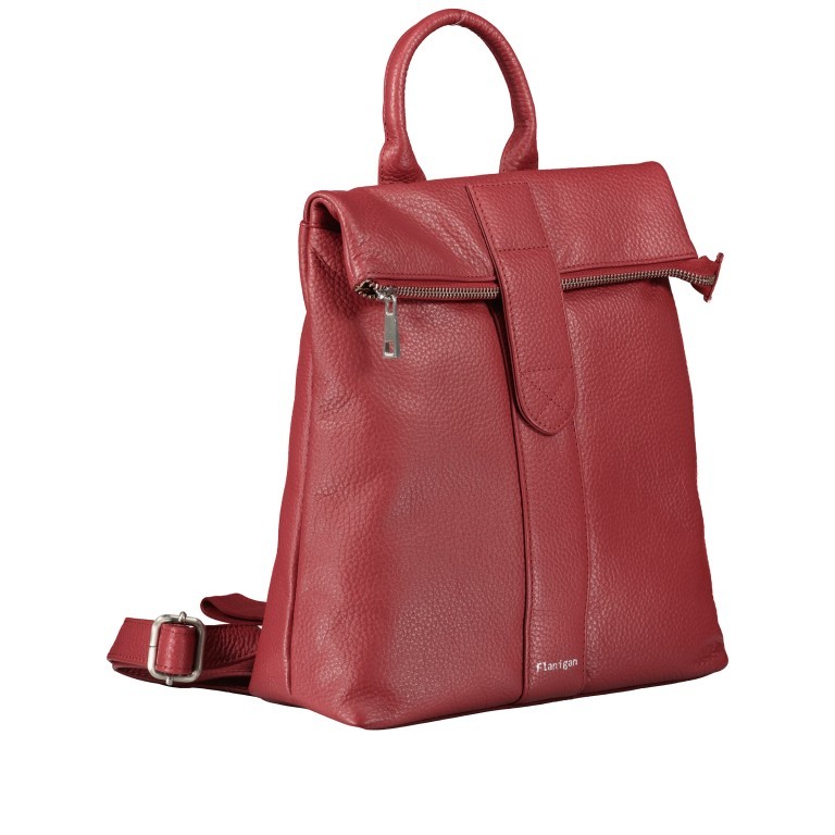 Rucksack Como M 24 Rot, Farbe: rot/weinrot, Marke: Flanigan, EAN: 4035486011369, Abmessungen in cm: 27x30x9, Bild 2 von 7