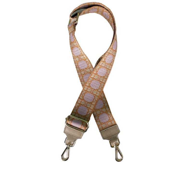 Schulterriemen Gold-Wabenoptik Goldkarabiner Taupe, Farbe: taupe/khaki, Marke: Hausfelder Manufaktur, EAN: 4065646009301, Bild 1 von 2