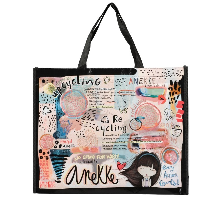 Einkaufstasche Schwarz, Farbe: schwarz, Marke: Anekke, EAN: 8434172197107, Abmessungen in cm: 42.5x35x11, Bild 2 von 2
