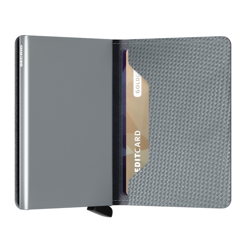 Geldbörse Slimwallet Carbon mit RFID-Schutz Cool Grey, Farbe: grau, Marke: Secrid, EAN: 8718215289388, Abmessungen in cm: 6.8x10.2x1.6, Bild 4 von 5
