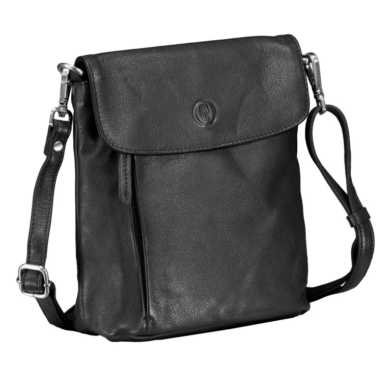 Umhängetasche Nappa Schwarz, Farbe: schwarz, Marke: Hausfelder Manufaktur, EAN: 4065646006898, Abmessungen in cm: 18x20x7, Bild 2 von 6