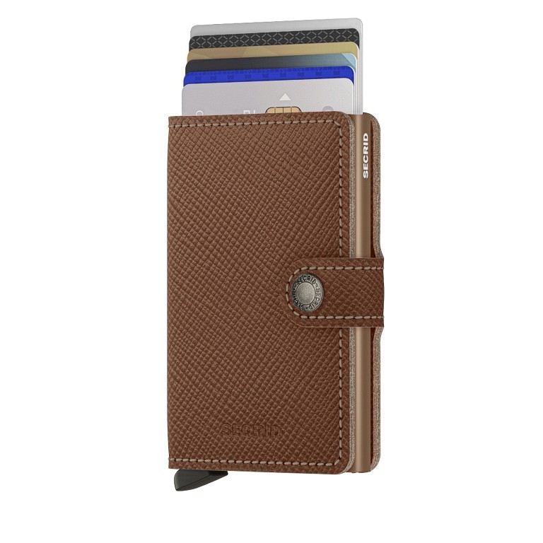 Geldbörse Miniwallet Saffiano mit RFID-Schutz Caramel, Farbe: cognac, Marke: Secrid, EAN: 8718215288497, Abmessungen in cm: 6.8x10.2x1.6, Bild 5 von 5