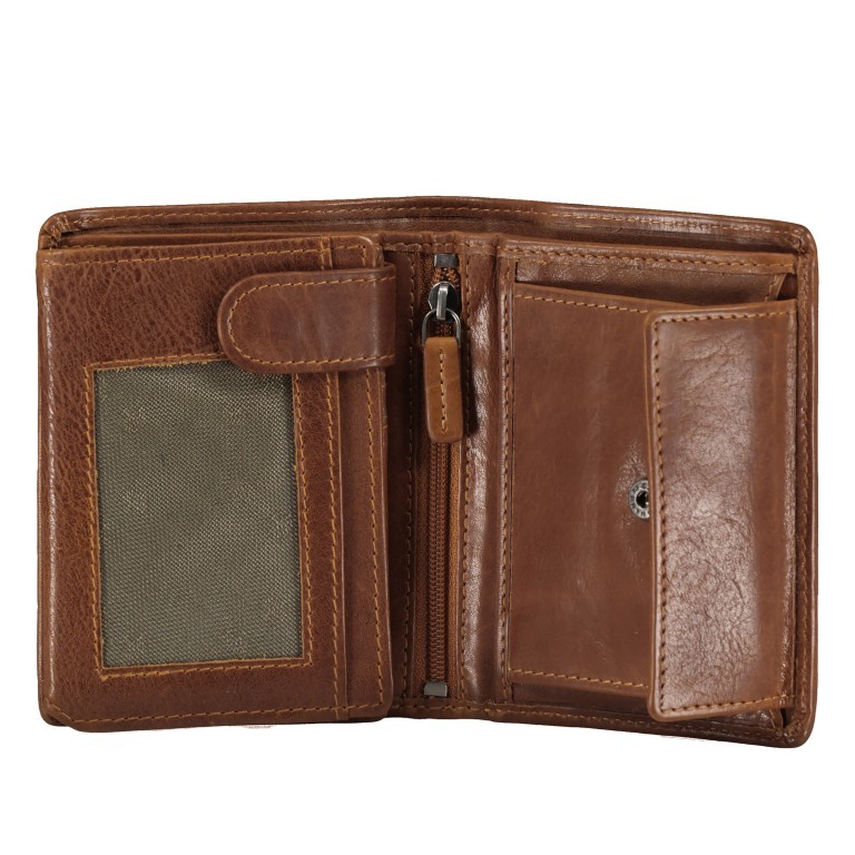Geldbörse mit RFID-Schutz Cognac, Farbe: cognac, Marke: Hausfelder Manufaktur, EAN: 4065646007680, Abmessungen in cm: 9x12x2.5, Bild 4 von 5