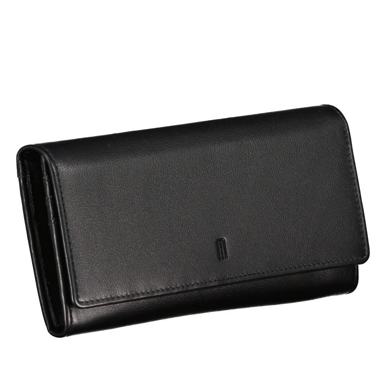 Geldbörse Nappa mit RFID-Schutz Schwarz, Farbe: schwarz, Marke: Hausfelder Manufaktur, EAN: 4065646007819, Abmessungen in cm: 19x10.5x3, Bild 2 von 4