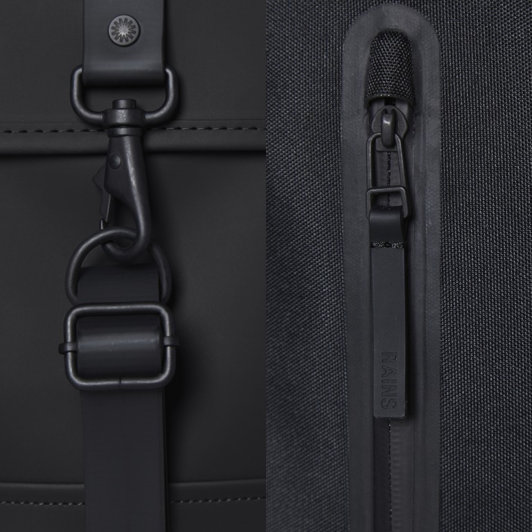Rucksack Backpack Mini Black, Farbe: schwarz, Marke: Rains, EAN: 5711747497705, Abmessungen in cm: 27x39x8, Bild 5 von 5