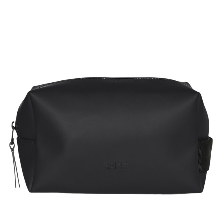 Kulturbeutel Wash Bag Small Black, Farbe: schwarz, Marke: Rains, EAN: 5711747500450, Abmessungen in cm: 21x13x11, Bild 1 von 4